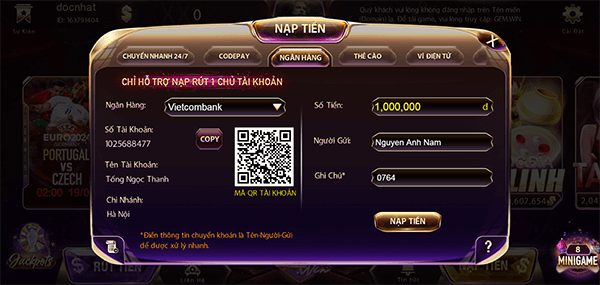 Lý Do Nạp Rút Tiền Qua Kênh Ngân Hàng Tại Gemwin Được Người Chơi Ưa Chuộng